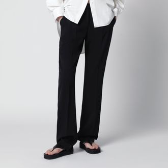 Balenciaga Slim tailored trousers in stretch wool twill, black