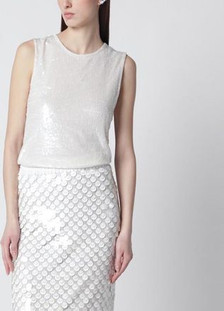P.A.R.O.S.H. White sequin top