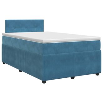 vidaXL Cama Box Spring Con Colch&oacute;n Azul Oscuro 120 X 200 Cm Terciopelo Vidaxl