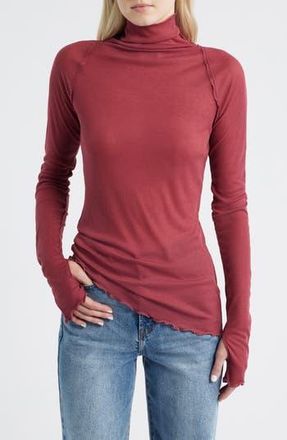 Free People Close to Home Rib Turtleneck Top in Miss Crimson at Nordstrom Rack, Size X-Small