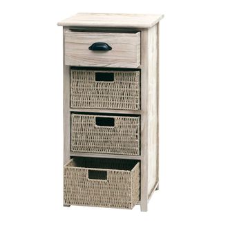 Hhg Nunca Usado] C&oacute;moda Hhg 645 Con Cestas, Mueble Cajonera, Madera 83x40x29cm, Natural, Cestas Marr&oacute;n Claro