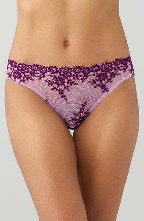 Wacoal Embrace Lace Bikini in Lavender Sage/Dark Purple at Nordstrom, Size X-Large