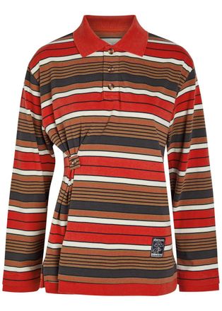 Damson Madder Noah Layered Striped Cotton Rugby top - Red - 12 (UK12 / M)
