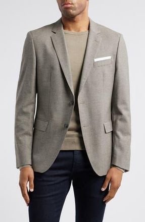 BOSS Hutson Microcheck Stretch Wool Sport Coat in Grey at Nordstrom Rack, Size 40 Regular