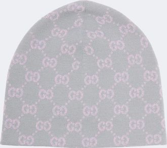 Gucci GG jacquard wool-blend lam&eacute; beanie