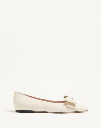 Valentino Garavani Ballerina Bowow In Capretto Donna AVORIO 38.5