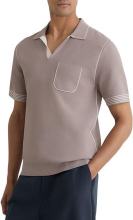Reiss Newbury Johnny Collar Polo in Light Taupe Brown at Nordstrom, Size Xx-Large