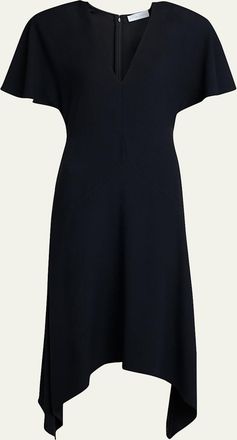 Stella McCartney V-Neck Short-Sleeve Handkerchief Midi Dress