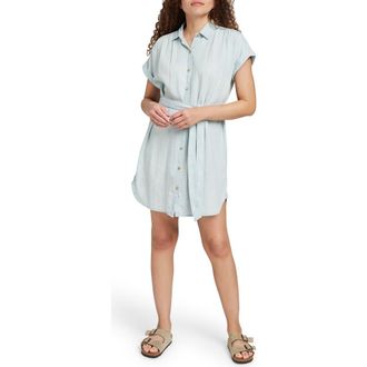 Faherty Breeze Belted Chambray Shirtdress in Icy Blue at Nordstrom Rack, Size X-Small