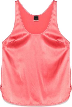 Pinko Zijden Casual Tanktop in Roze - Dames - Tops zonder mouwen - Roze - L - Tops