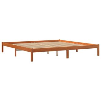Berkfield Home Beautiful Bed Frame without Mattress Wax Brown 200x200 cm Solid W