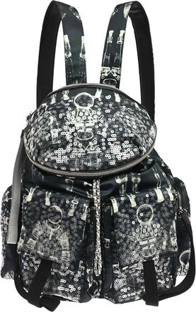 Chanel Astronaut Essentials Sequin Embellished Printed Nylon Navy Nylon Backpack Bag (Pre-Owned)