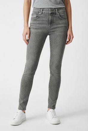 Pepe Jeans London Skinny-fit-Jeans PEPE JEANS SKINNY JEANS MW, Damen, Gr. 25, L&auml;nge 30, grau mid, Denim/Jeans, Obermaterial: 84% Baumwolle, 15% Polyester, 1% Elasthan, 