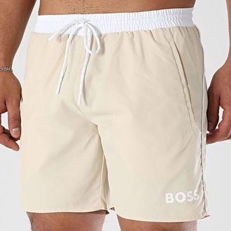 HUGO BOSS Mens Starfish Swim Trunks, Medium Red