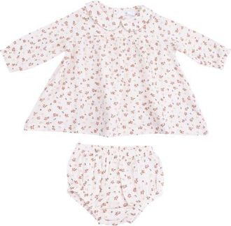 Angel Dear Carrie Floral Muslin Dress & Bloomers in Ivory at Nordstrom, Size 12-18M