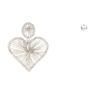 Isabel Marant Isabel Marant, Earrings, female, Gray, Size: ONE SIZE Asymmetric Crystal Earrings