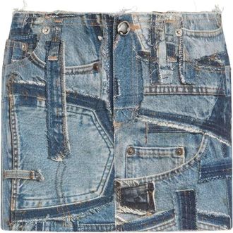 Roberto Cavalli Patchwork Denim Mini Rok - Dames - Spijkerrokken - Blauw - XS - Denim - Rokken