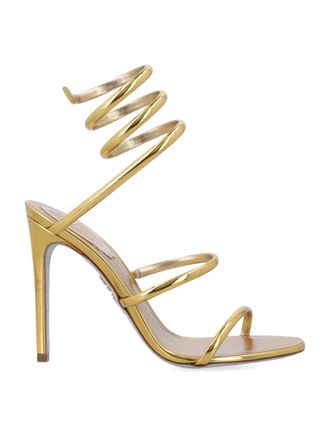 Rene Caovilla Cleo Metallic Nappa Stiletto Sandals