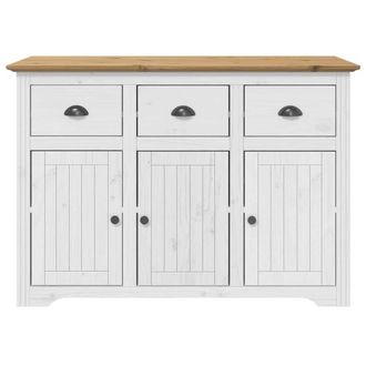 Berkfield Home Sideboard BODO White & Brown 115x43x79.5 cm Solid Wood Pine