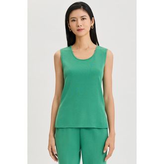 Ming Wang Mid Length Scoop Neck Knit Tank in Kelly Green at Nordstrom, Size X-Large