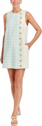 Mestiza New York Scallop Mini Dress In Blue And Ivory