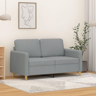 vidaXL Sof&aacute; De 2 Plazas De Tela Gris Claro 120 Cm Vidaxl