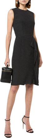 Paule Ka Dotted Cascade Ruffle Sheath Dress In Black