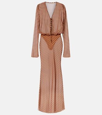 Bananhot Nema printed sheer maxi dress