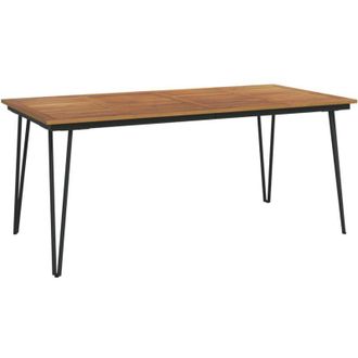 vidaXL Mesa de jardín con patas en U madera maciza acacia 180x90x75 cm vidaXL