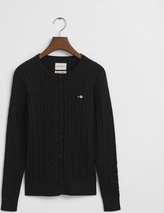 GANT Women Stretch Cotton Cable Knit Cardigan (XXL) BLACK