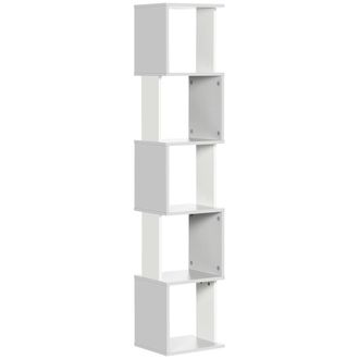 HOMCOM 5-Tier Bookshelf Freestanding Bookcase Storage Shelves Study - Light Grey | TJ Hughes