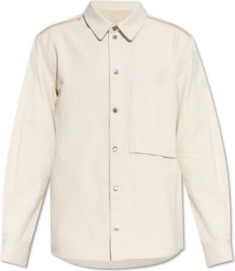 Moncler Overhemd met zak - Heren - Casual Overhemden - Beige - XS - Katoen - Overhemden