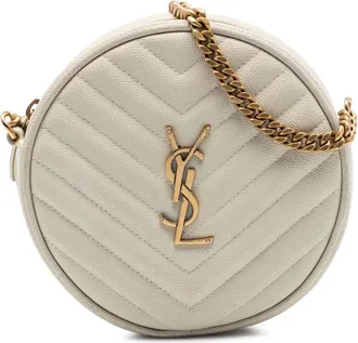 Saint Laurent Pre-owned Saint Laurent Grain De Poudre Chevron Round Vinyle Camera Bag Ladies 1K06RMIQF9Q7BW9R