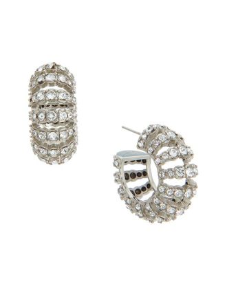 Oscar De La Renta Oscar De La Renta Rhinestone Hoop Earrings
