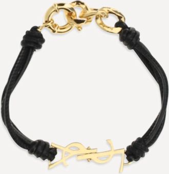 Saint Laurent Bracciale multigiro Cassandre in pelle Woman M