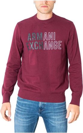 A|X Armani Exchange Heren Bordeaux Gebreide Kleding - Heren - Ronde hals truien - Rood - S - Truien & Vesten