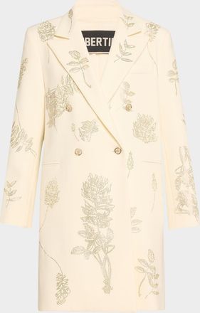 Libertine - Libertine Elizabeth St Garden Embellished Double-Breasted Wool Coat