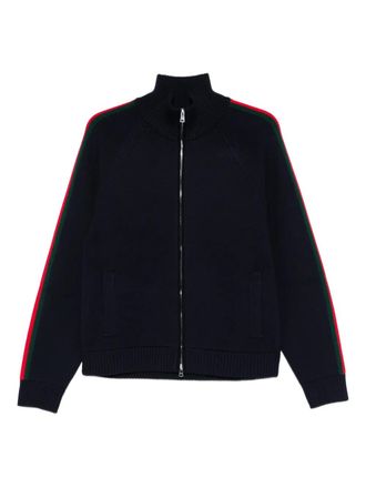 Gucci striped zip-up cardigan - men - Wool - L - Blue
