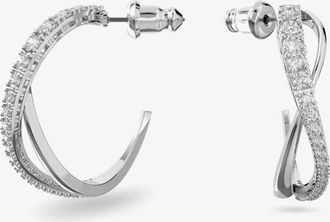 Swarovski Twist White Crystal Hoop Earrings 5563908