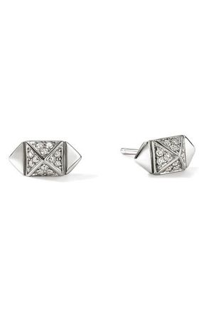John Hardy Icon Stud Diamond Stud Earrings in Silver at Nordstrom
