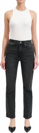 Daze Smarty High Rise Slim Straight Jeans In Last Night