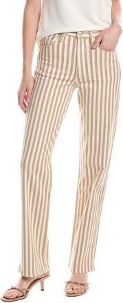 Rag & Bone Rag & Bone Shea Linen-Blend Relaxed Tan Stripe Straight Jean