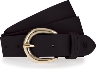 Tamaris Lederg&uuml;rtel TAMARIS, Damen, Gr. 11,5, schwarz, Rindsleder, unifarben, G&uuml;rtel Lederg&uuml;rtel, 3cm breit, schlichte Dornschnalle in Gold, dezentes Markenlo