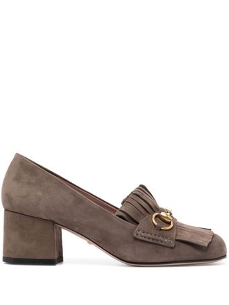 Gucci Horsebit suede pumps - Brown