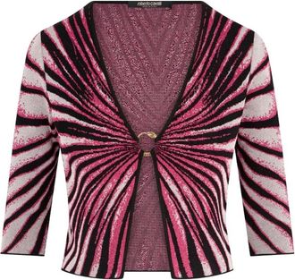 Roberto Cavalli Ray Of Paradise Print Cardigan - Dames - Vesten - Veelkleurig - S - Polyester - Truien & Vesten