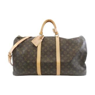 Louis Vuitton Pre-owned Weekend Bags, unisex, Brown, Size: ONE SIZE Pre-owned Keepall Bandouliere Monogram Boston Bag