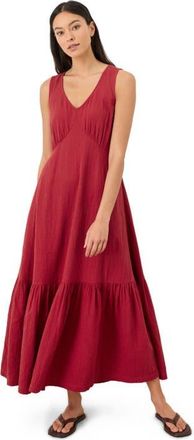 Pact Organic Cotton Double Gauze Beach To Brunch Dress in Poppy Red at Nordstrom, Size Xx-Large