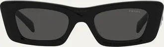 Prada Rectangular Marble Acetate Cat-Eye Sunglasses