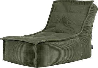 Icon Brand Puf sillón chaise longue de pana verde salvia