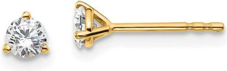 Diamond2Deal 14k Gold 1/3 ct Round Lab Grown Diamond Stud Earrings VS Clarity, D-E Color